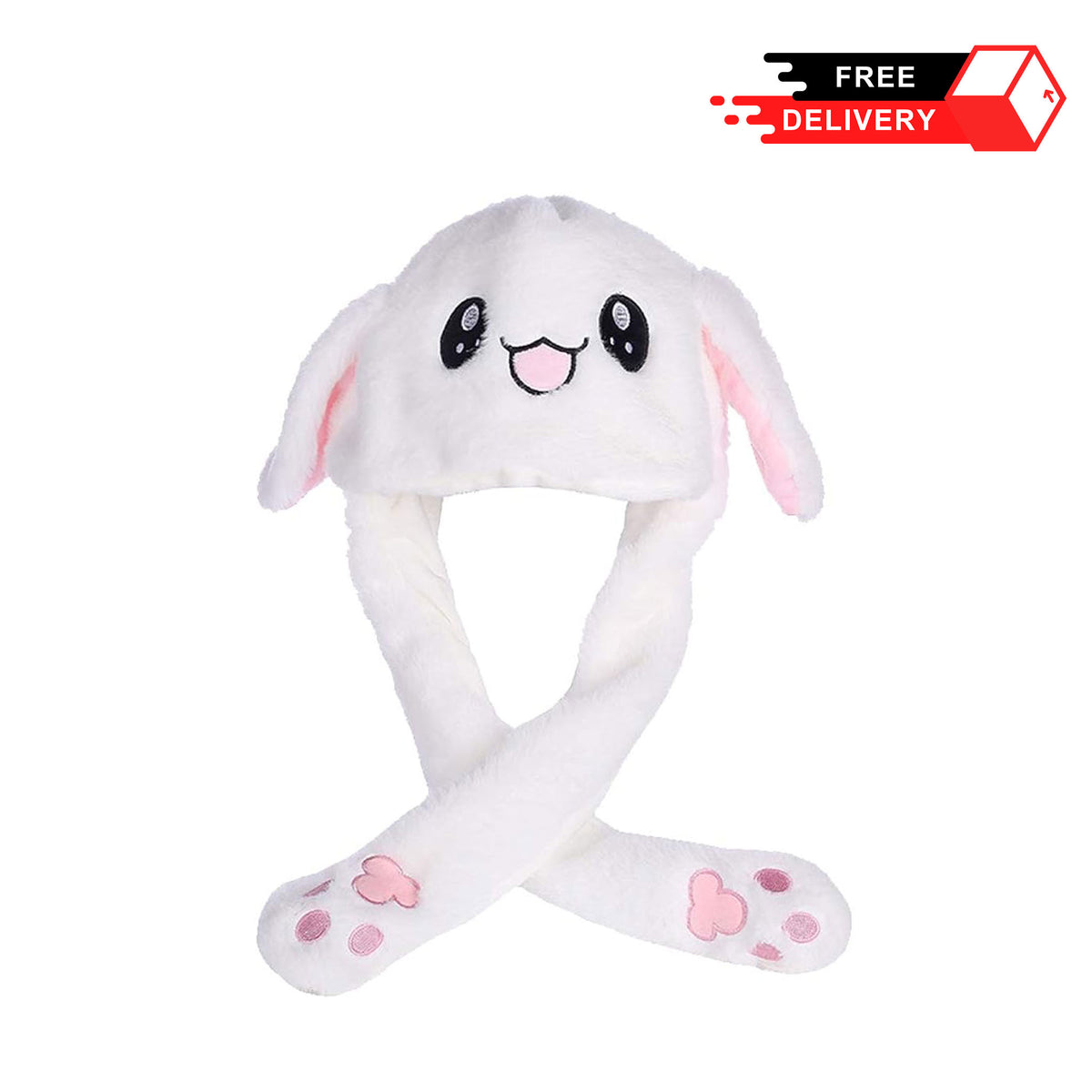 Plush Beanie Bunny Trendy Hat with Long Moving Ears