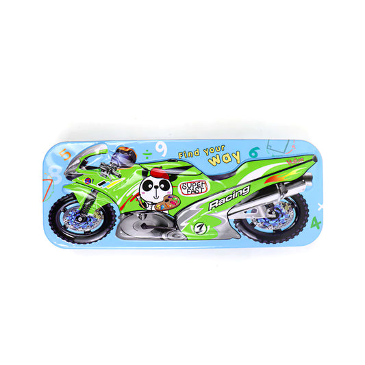 Metal Pencil Box for Kids Racing Bike