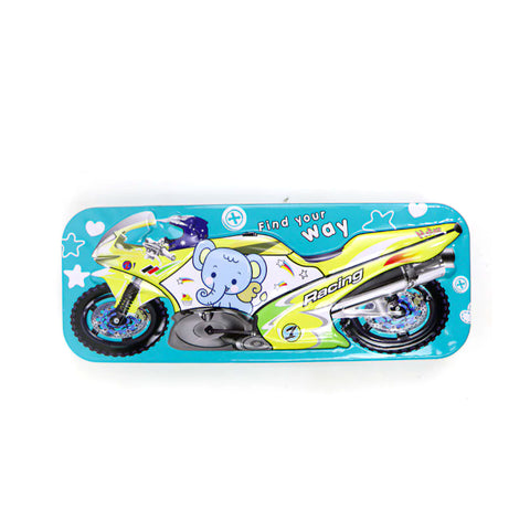 Metal Pencil Box for Kids Racing Bike