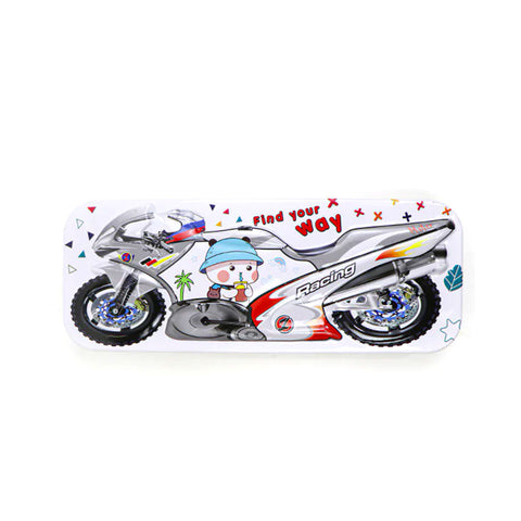 Metal Pencil Box for Kids Racing Bike
