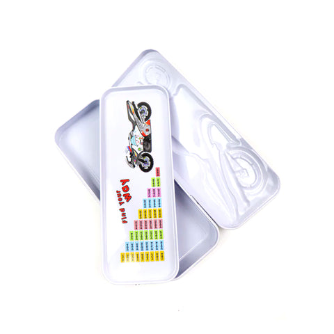 Metal Pencil Box for Kids Racing Bike