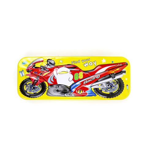 Metal Pencil Box for Kids Racing Bike
