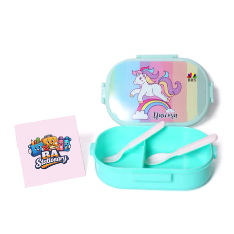 BHS Lunch Box with Two Portions, Spoon & Fork