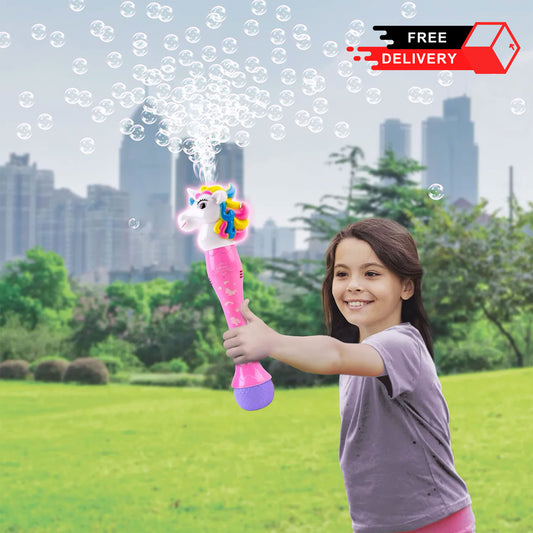 Unicorn Light Up Bubble Wand with Music