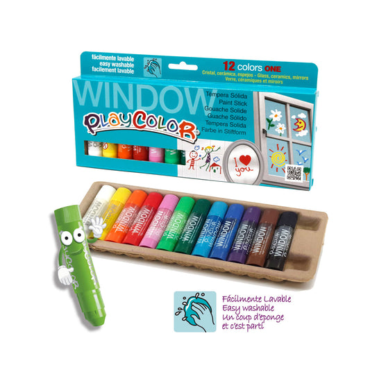 Playcolor Glass Solid Poster Paint Stick - Pack of 12