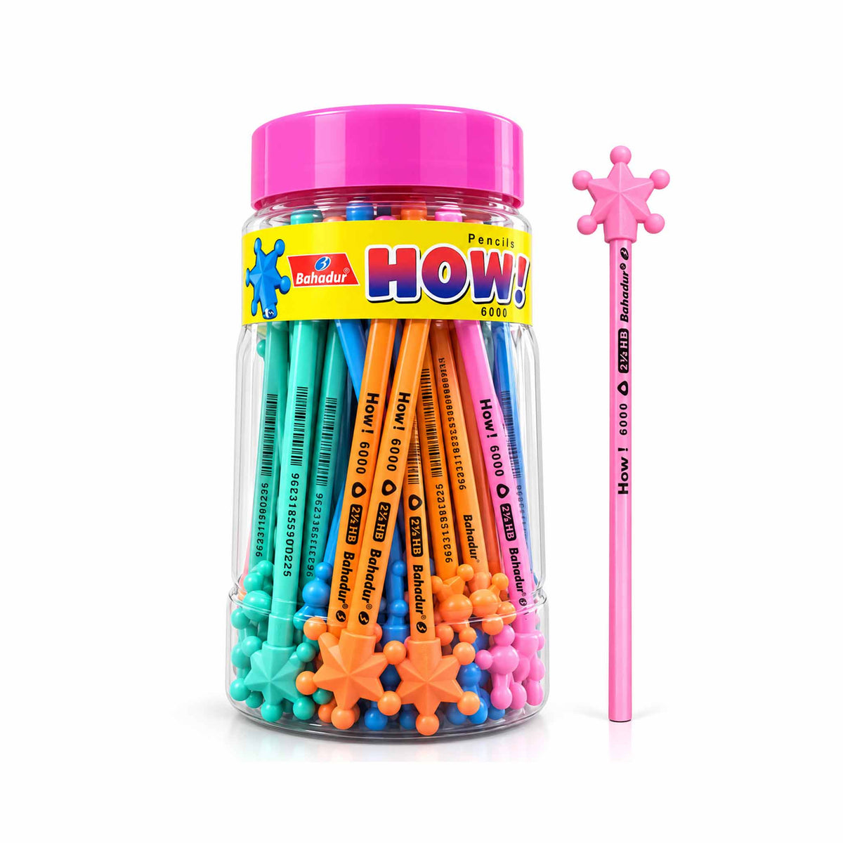 Bahadur HOW! Pencil Jar of 48pcs