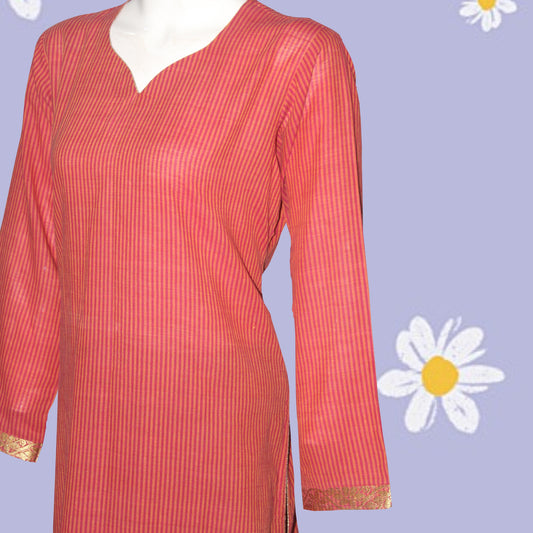Kurti Patch & Piping design (0099) Lawn