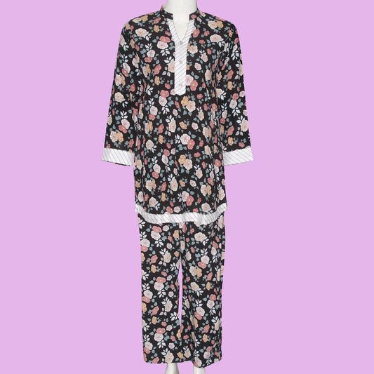 V Shaped Collar with Piping design (2Pcs Suit) Lawn