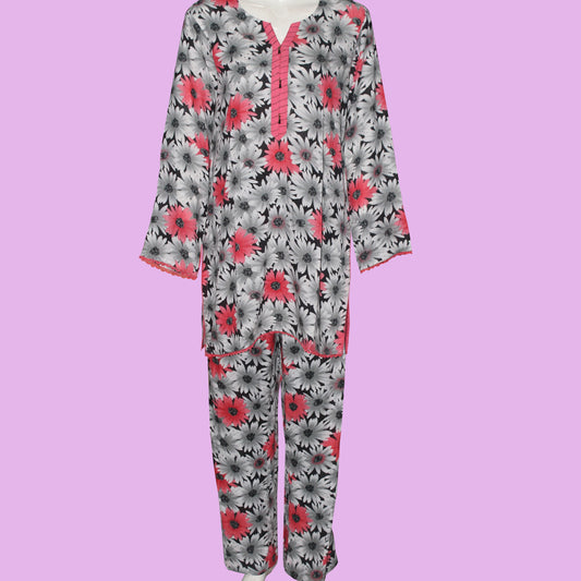 Round neck with Lace design (2Pcs Suit) Lawn