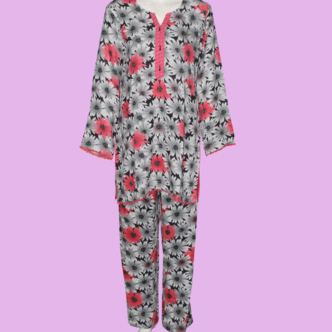 Round neck with Lace design (2Pcs Suit) Lawn