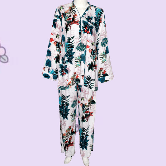 V Shaped Collar with Piping design (2Pcs Suit) lawn