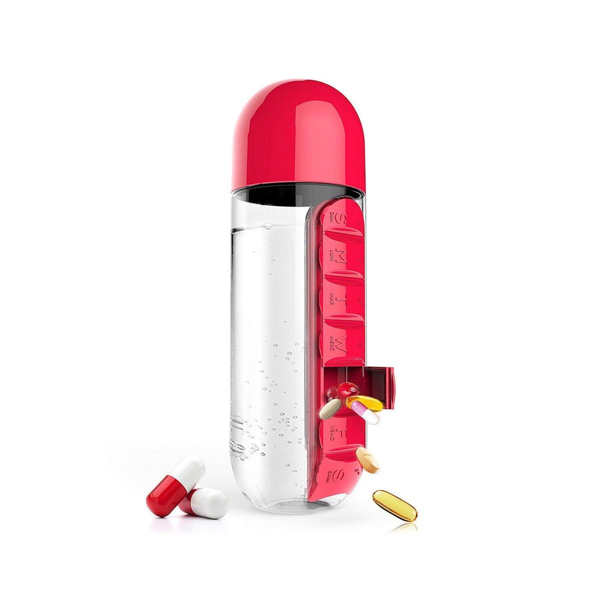 Pill and Vitamin Organizer Water Bottle