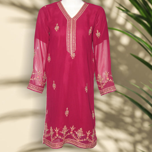 Kurti Patch & Embroidery design (0025) Chiffon Net
