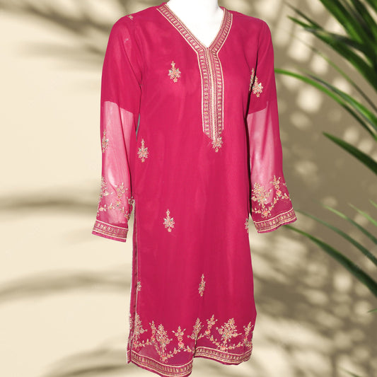 Kurti Patch & Embroidery design (0025) Chiffon Net