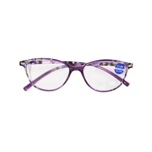 Transparent Purple Frame Glasses +1.00