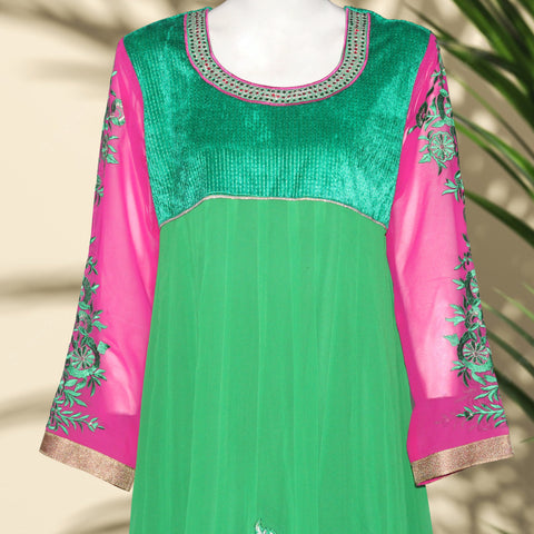 Kurti Patch & Embroidery design (0026) Chiffon Net