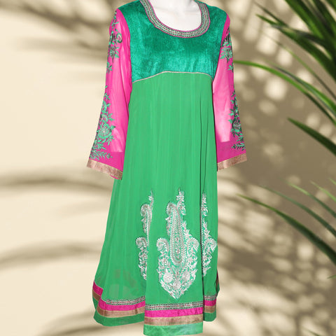 Kurti Patch & Embroidery design (0026) Chiffon Net