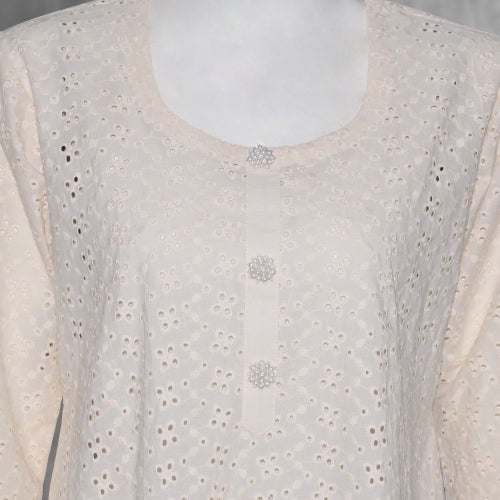 Kurti Chikankari Net (light brown)
