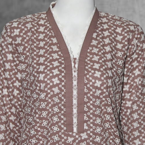Kurti net chikankari