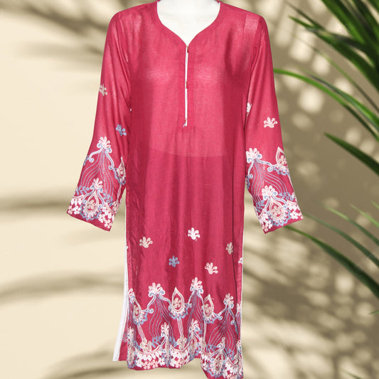 Kurti Embroidery & Piping design (0027) Lawn