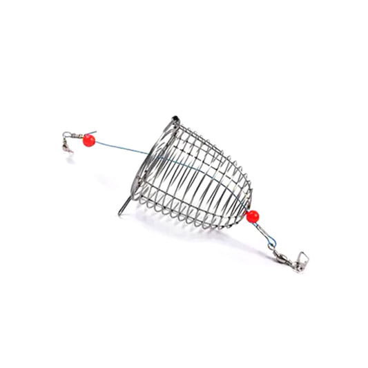 1PCS Stainless Steel Fishing Bait Cage with Hooks