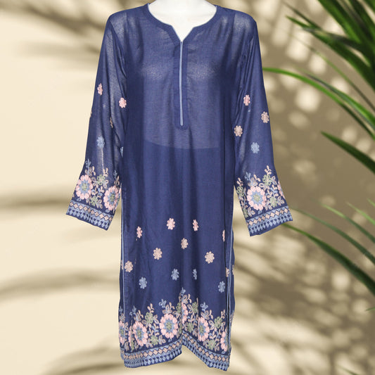 Kurti Embroidery & Piping design (0028) Lawn