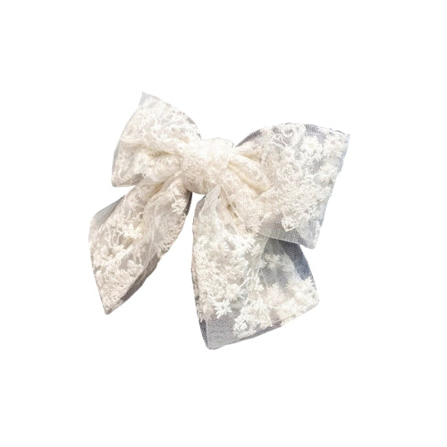 White Bow Clip For Women