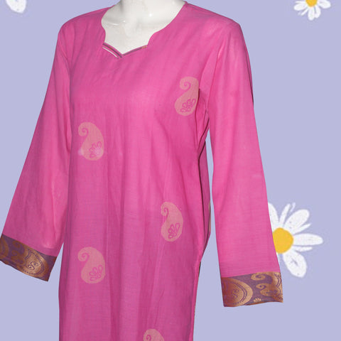 Kurti Patch & Piping design (0011) Lawn