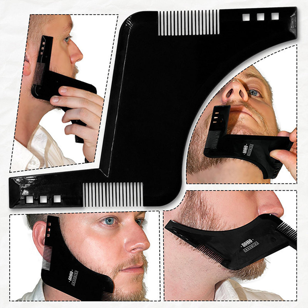 Beard shaping template plus beard comb All in one Tool