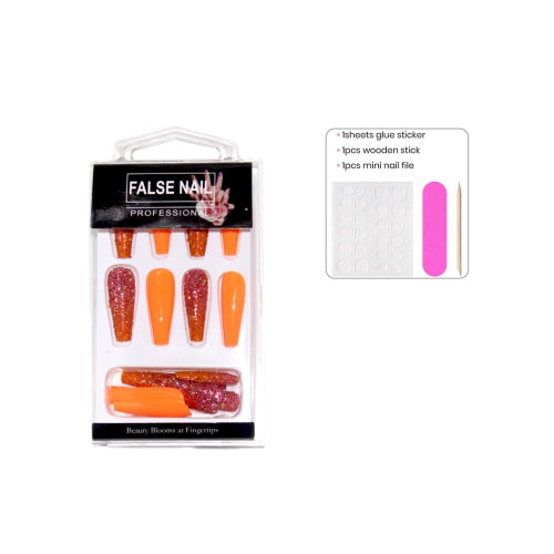 Orange Fake Nail