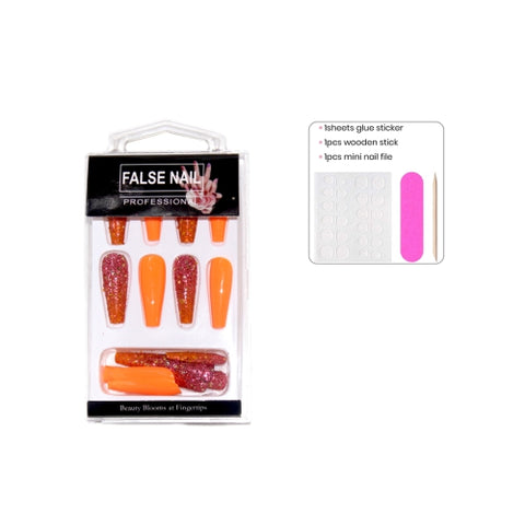 Orange Fake Nail