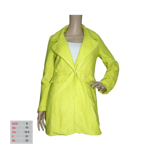 Female Fleece Medium Length Lime Color Coat