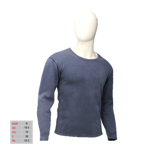 Men Round Neck Fleece Wool Grey Sweatshirt