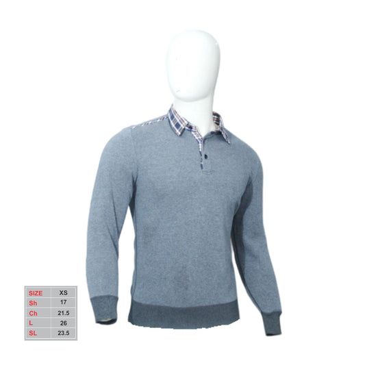Men Shirt Colar Style Grey Sweatshirt