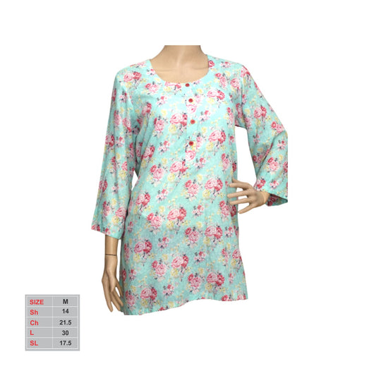 Female Floral Round Neck Casual Top