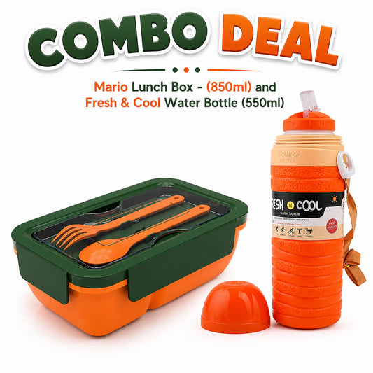 Combo Deal - Mario Lunch Box + Fresh & Cool Bottle
