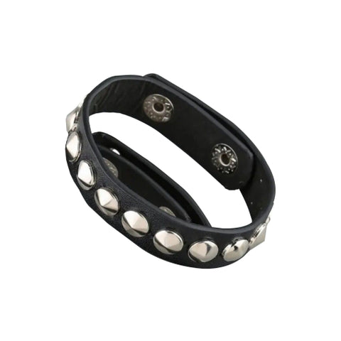 Flat Stud Leather Bracelet