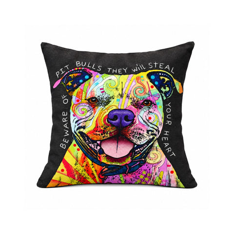 Beware of Pit Bulls Pillow Cushions