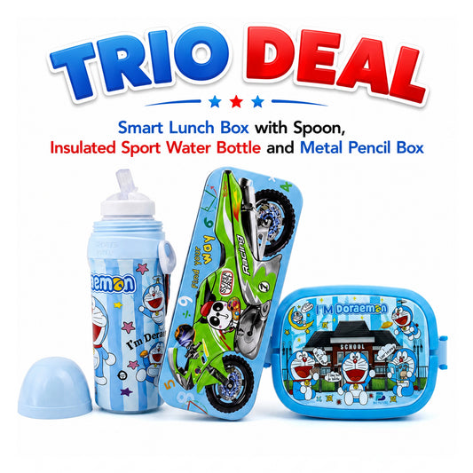 Trio Deal - Lunch Box + Water Bottle + Pencil Box