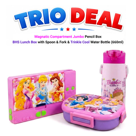 Trio Deal - Lunch Box + Water Bottle + Pencil Box