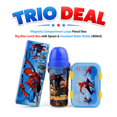 Trio Deal - Lunch Box + Water Bottle + Pencil Box