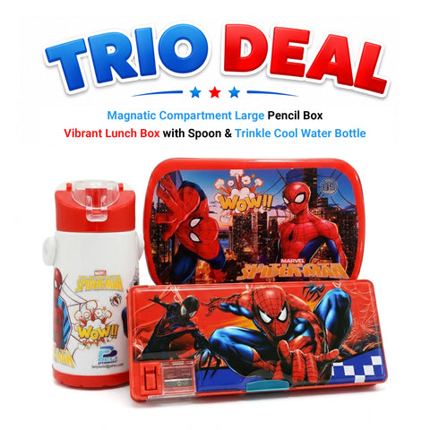 Trio Deal - Lunch Box + Water Bottle + Pencil Box