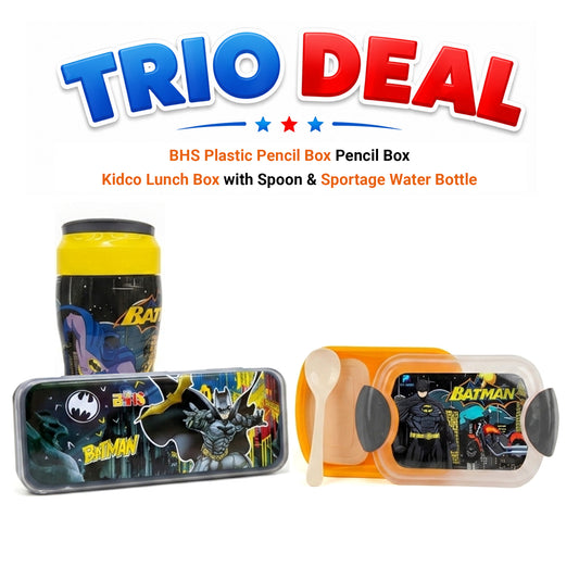 Trio Deal - Lunch Box + Water Bottle + Pencil Box