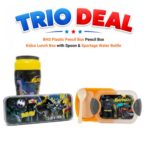 Trio Deal - Lunch Box + Water Bottle + Pencil Box