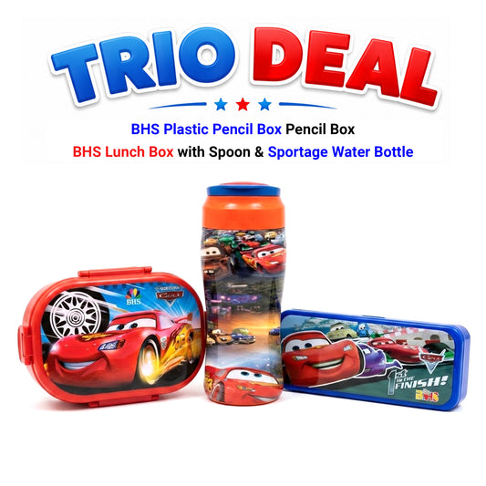 Trio Deal - Lunch Box + Water Bottle + Pencil Box