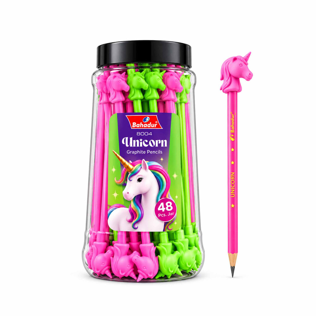 Bahadur UNICORN Pencil Jar of 48pcs