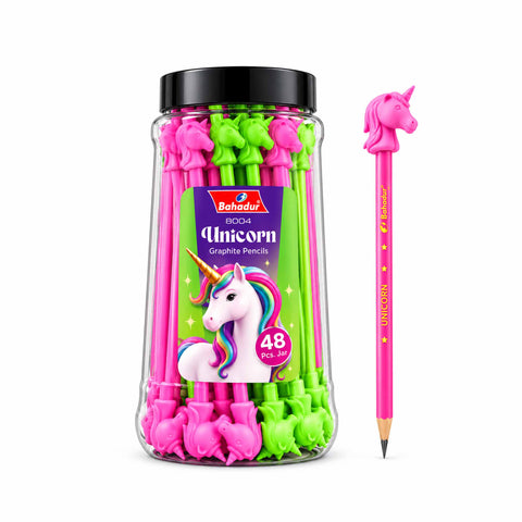 Bahadur UNICORN Pencil Jar of 48pcs