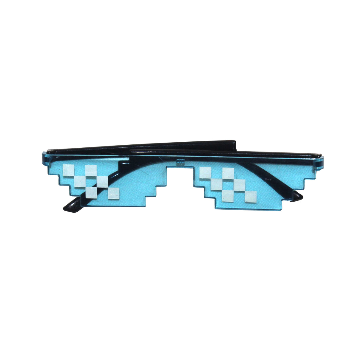 Mini Craft Pixilated Cosplay Glasses Blue