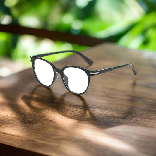 Round Frame Glasses Black