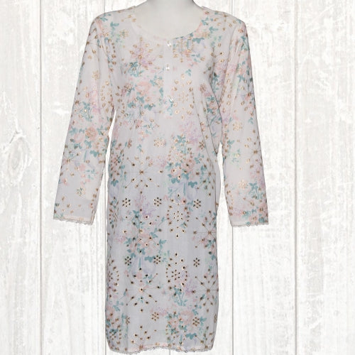 Kurti net chikankari piping design